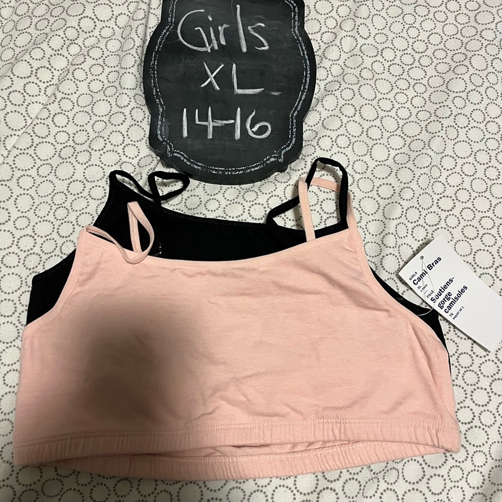 Old Navy Girls' Pink and Black Camisole Set